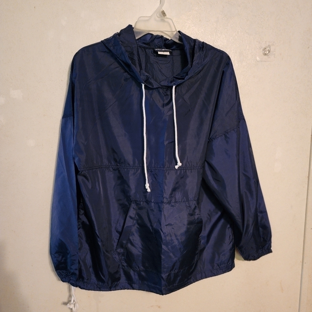 Spirit Jersey Lightweight Hooded Pullover Jacket Navy Blue Size S Unisex NWOT